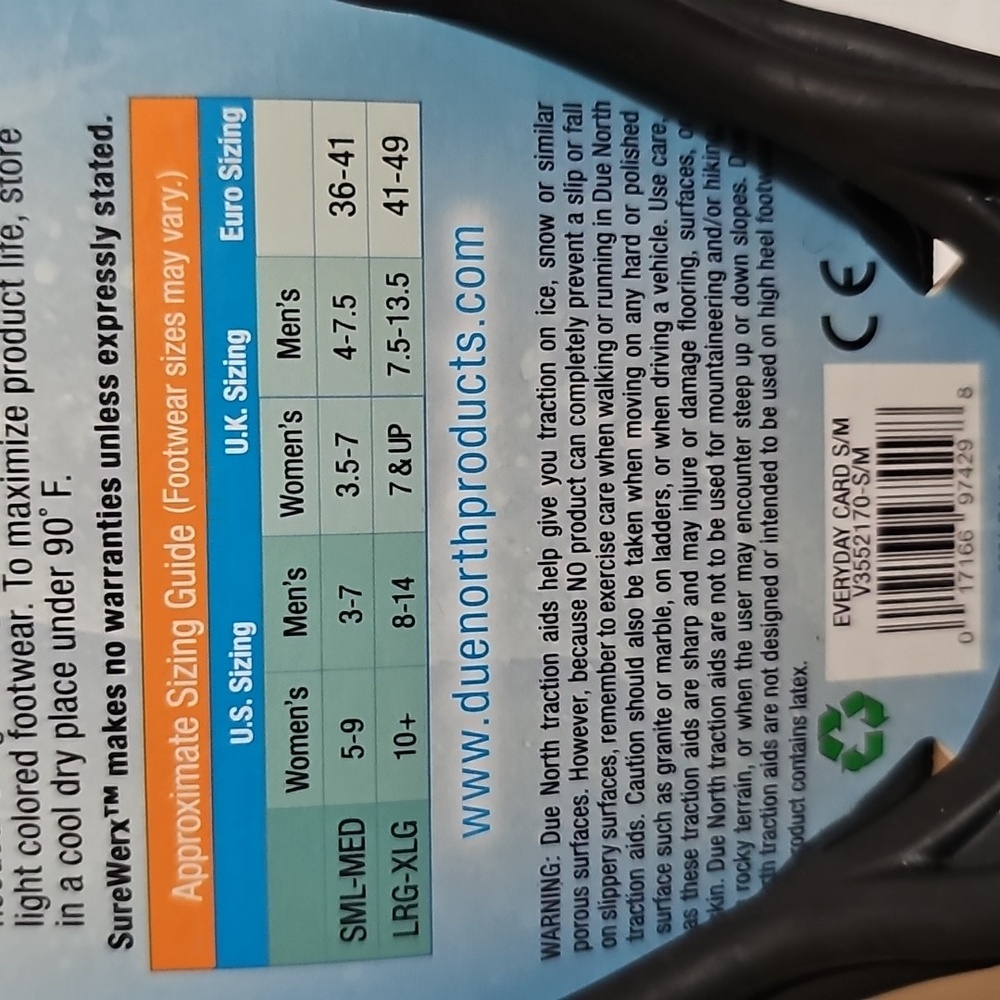 DueNorth Everyday Traction Aids Ice and Snow Size Small/Medium New - Picture 12 of 13